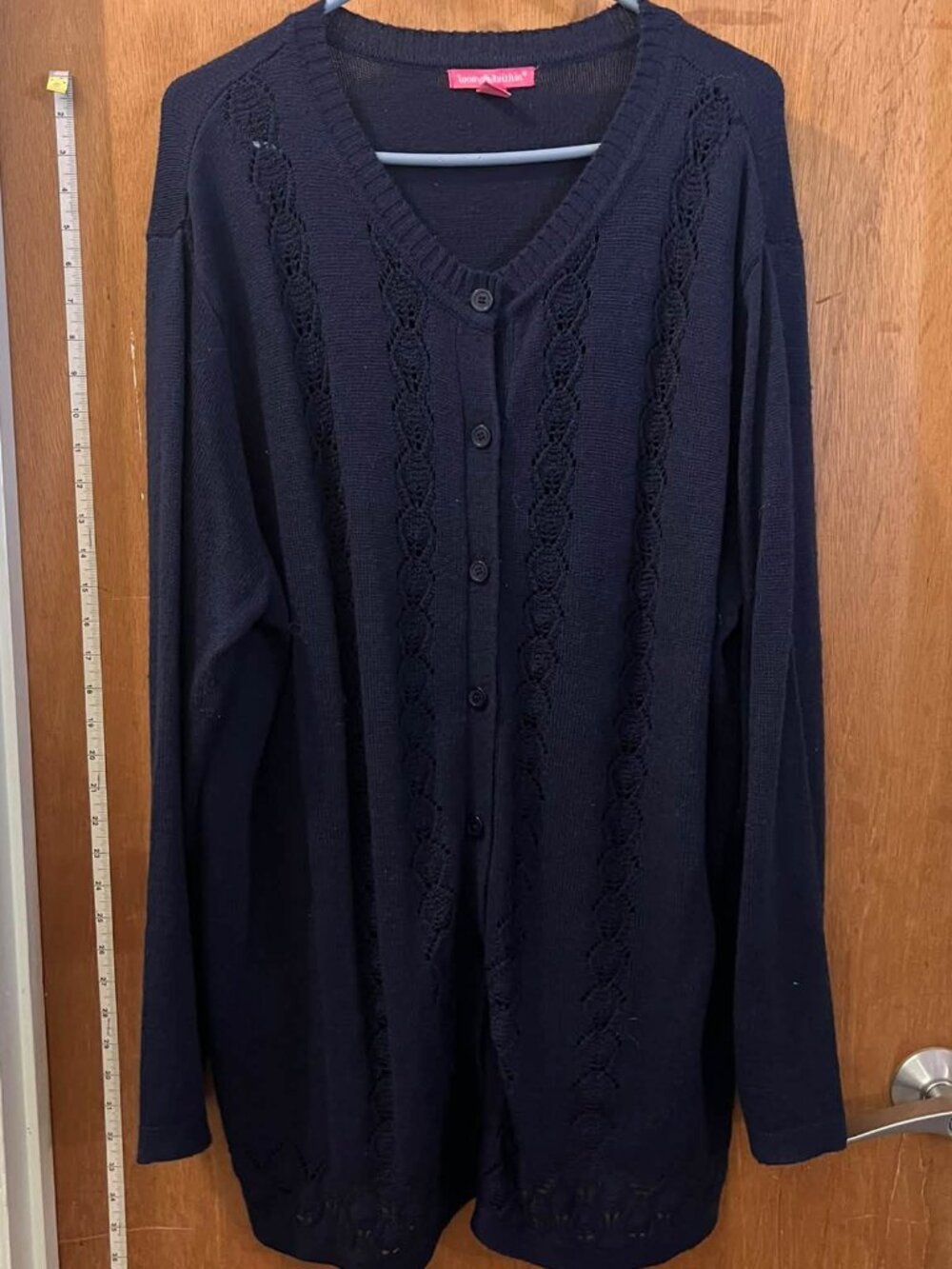 Size 2X(26/28W) - Woman Within - Long-Sleeve Navy Cardigan